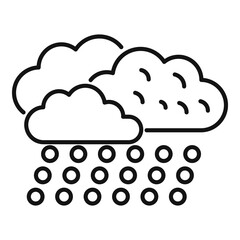 Drop rain cloud icon outline vector. Cloudy forecast