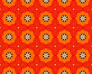 An Abstract Geometric Pattern Seamless art illustration with orange color coral-colored,red, bronze-colored,rust-colored