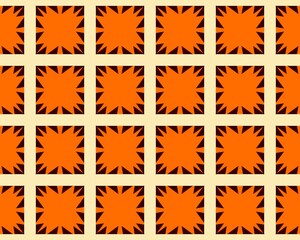 Abstract Geometric Pattern Seamless art illustration with orange color coral-colored,red, bronze-colored,rust-colored