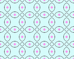 Seamless pattern in geometric blue color ornamental style