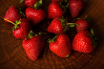 Strawberries on a plate. Juicy fresh strawberries