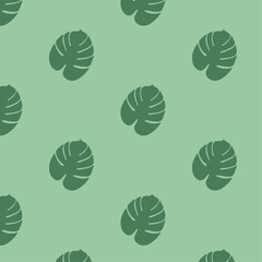 seamless pattern with leaves palm monstera