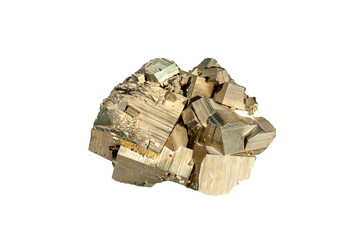 A sample of a natural mineral from the geological collection is untreated crystalline pyrite, iron...