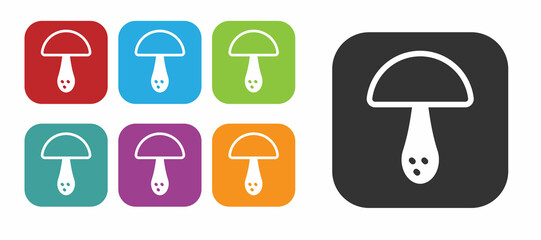 Black Mushroom icon isolated on white background. Set icons colorful. Vector