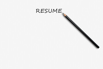 Resume blank and black pencil