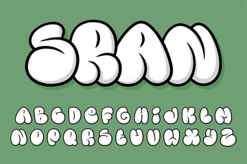 Alphabet Simple Bubble Graffity text vector Letters © JayaSenantiasa