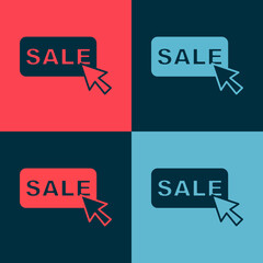 Pop art Price tag with an inscription Sale icon isolated on color background. Badge for price. Promo tag discount. Vector