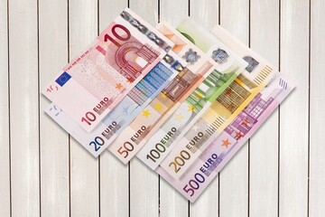 Different euro banknotes, money concept - obrazy, fototapety, plakaty