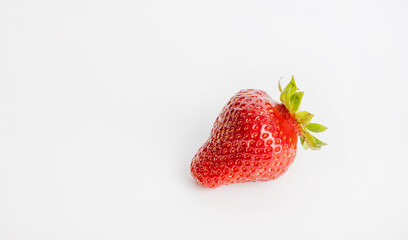 Strawberries isolated on a white background, With space for text.