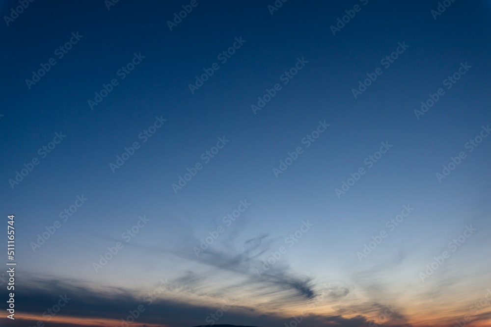 Wall mural sky replacement blue hour