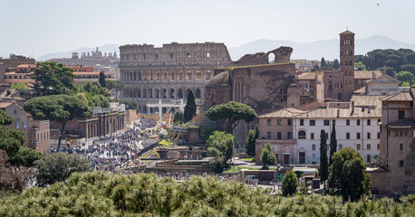 Fototapeta premium Foro Romano and colosseo