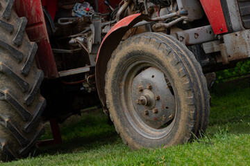 Fototapeta na wymiar Old farm tractor prepared for work