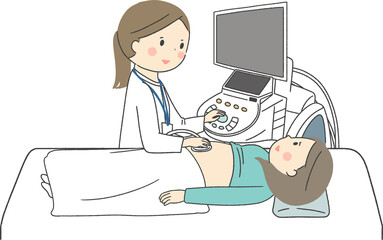 超音波検査を受ける妊娠中の女性