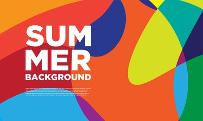 Abstract colorful liquid and curvy geometric summer background for banner.
