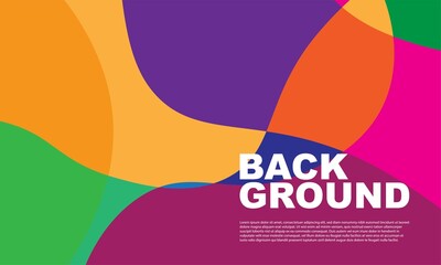 Abstract colorful liquid and curvy geometric summer background for banner.