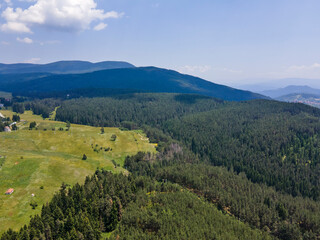 Aerial view of Rila mountain near Belmeken Dam, Bulgaria