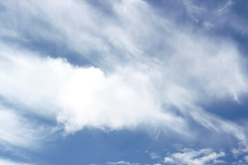 Bright blue sky with white clouds