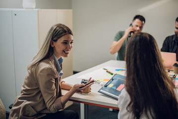 Group of business people having a meeting in the office