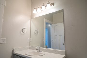 White modern bathroom interior wide