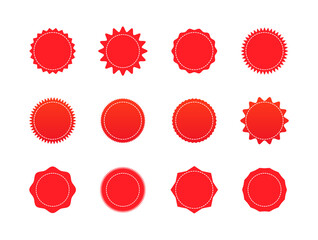 Set of sale sunburst or starburst stickers label