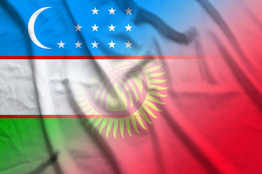 Uzbekistan and Kyrgyzstan national flag international relations KGZ UZB