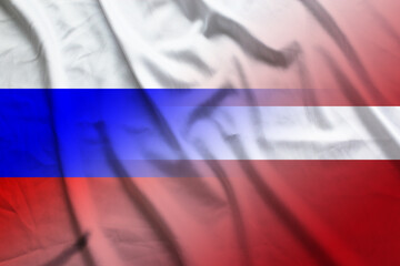 Russia and Latvia national flag international negotiation LVA RUS