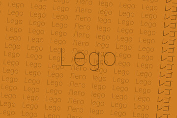 Word blocks in languages of world. Logo blocks on Ocher color