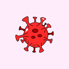 Red virus vector illustration