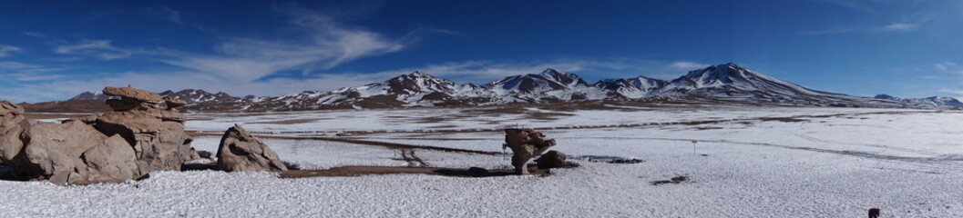 landscape  salt desert covered mountains