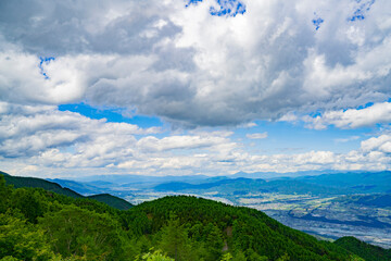 Naklejka premium 長野県宮田村 宮田高原キャンプ場の景色
