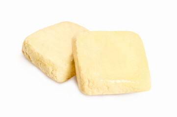 Tofu isolated on white background. Tofu cheese