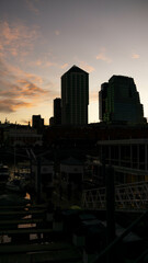 skyscrapers in puerto madero during sunset Buenos Aires, Argentina