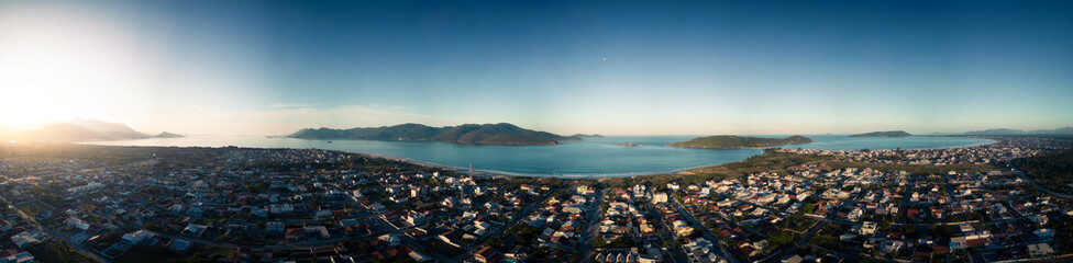 Aerial photograph showing the southern part of Florianópoils Island and the beaches of Pinheira, Sonho and Ponta do Papagaio