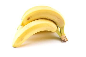 Bunch of ripe banana isolated on white background