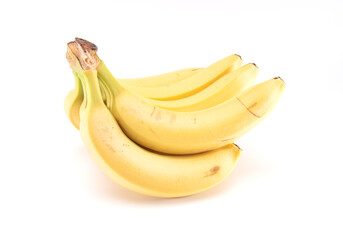 Bunch of ripe banana isolated on white background