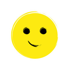 Yellow smiley on white background. cartoon character illustration. Vector illustration. stock image.