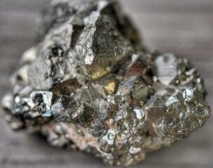Pyrite mineral macro