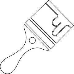 Paint brush line icon, outline vector sign, linear style pictogram isolated on white line art.eps