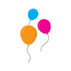 Ballons in cartoon flat style icon design isolated on white background © NUCLEUS