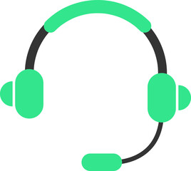 headphones, web color icon. vector design on white background..eps