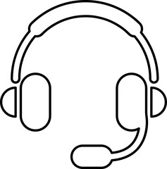 headphones, web icon. vector design line art on white background..eps