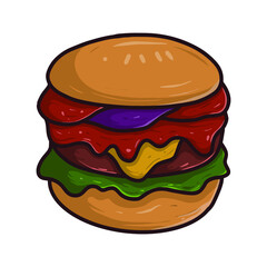 hamburger isolated on white background