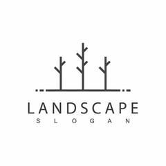 Fall Season Landscape Logo Template