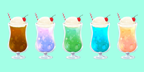 クリームソーダの素材セット