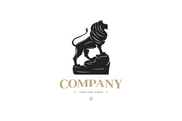 Logo of a lion standing on a rock