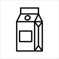 Milk box vector icon. Thin line black milk icon, vector illustration from editable drinks concept on white background.