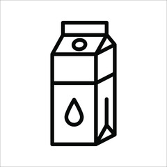 Milk box vector icon. Thin line black milk icon, vector illustration from editable drinks concept on white background.