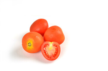 Fresh tomatoes use as cooking ingredients isolated in white background