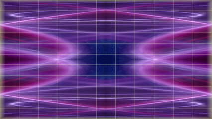 Abstract neon kaleidoscope pattern grid background image.