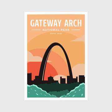 Gateway Arch National Park poster vector illustration design